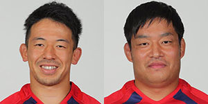 村田毅キャプテンと笠原雄太選手の写真
